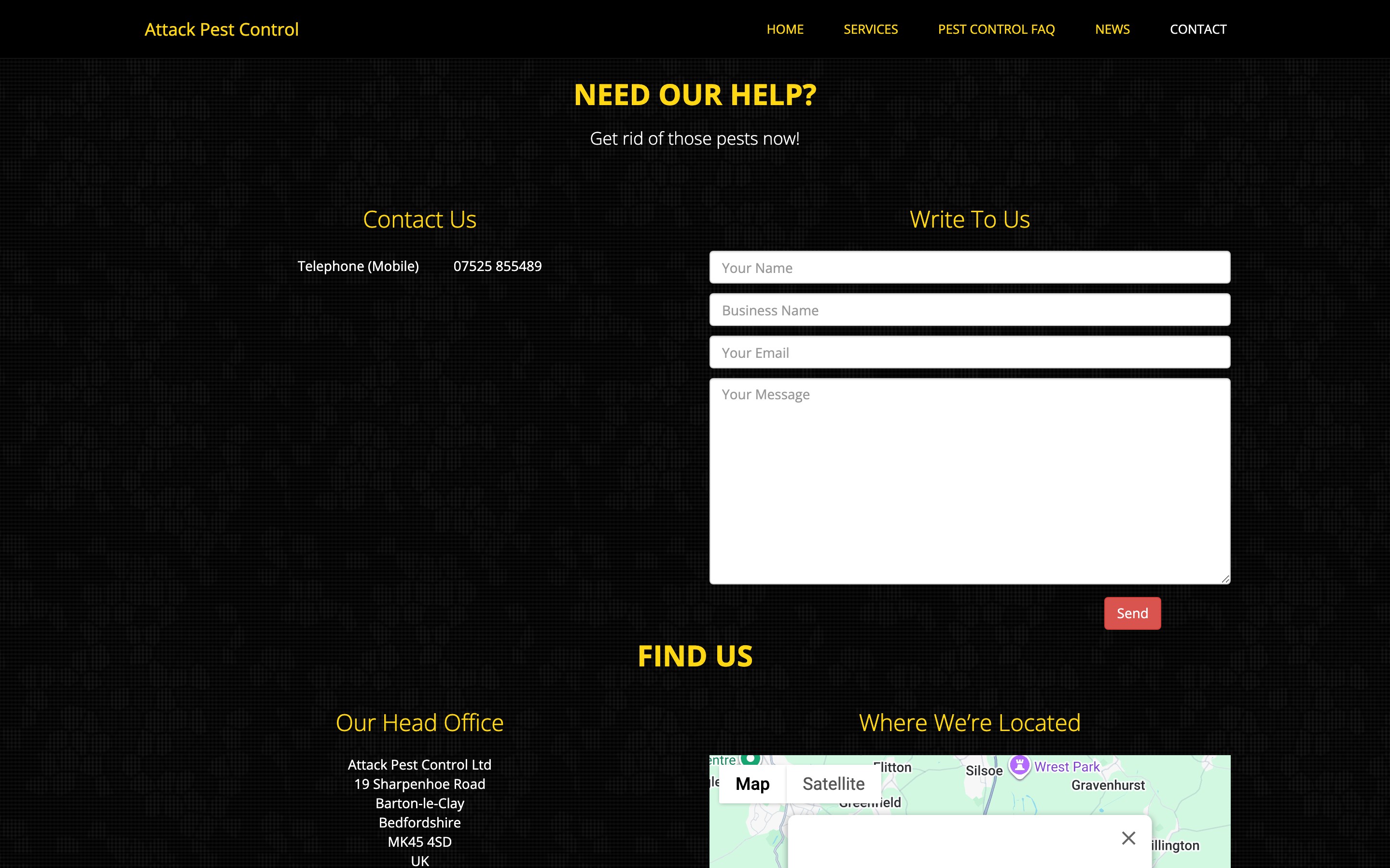 Contact page