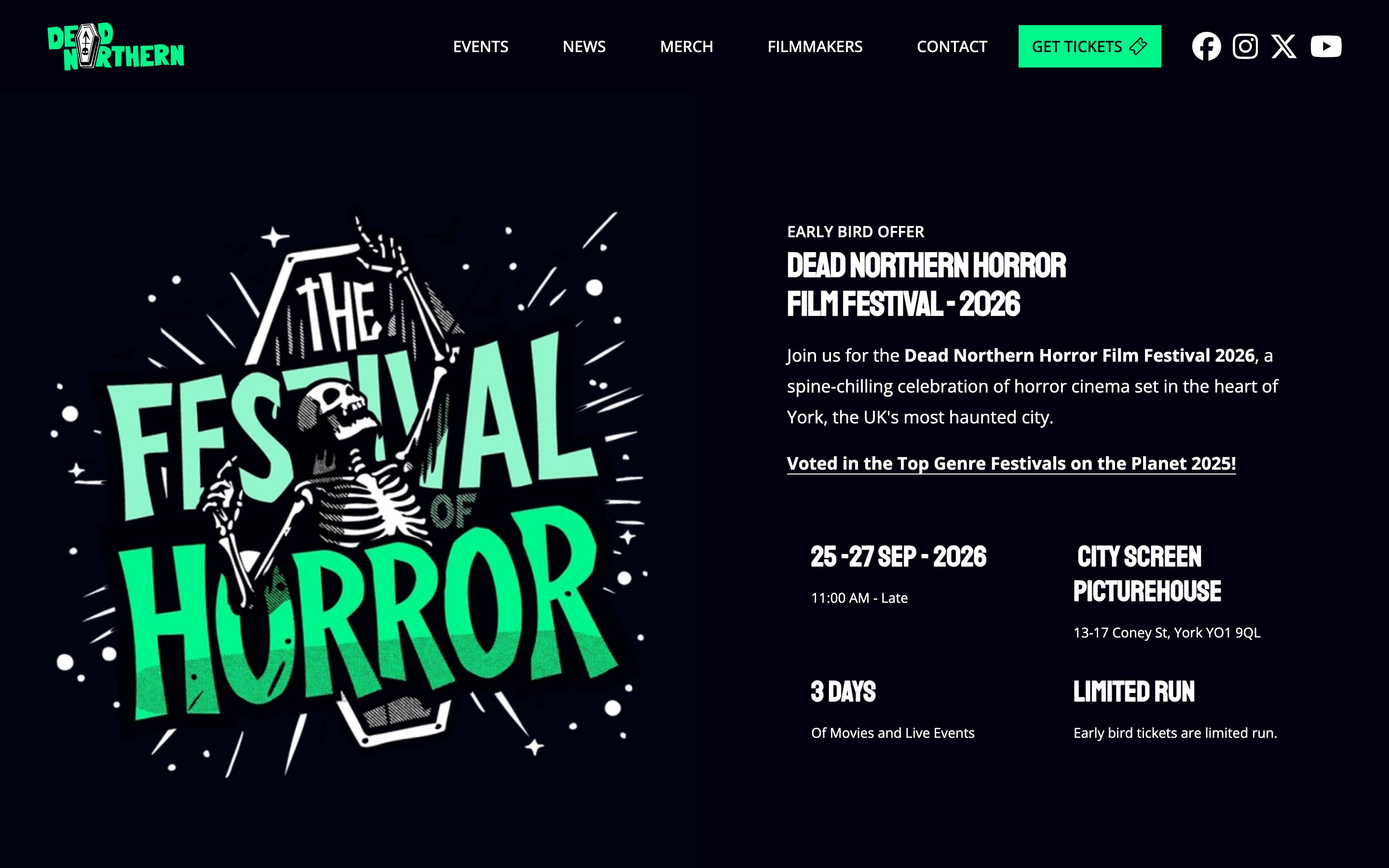 Dead Northern event detail page